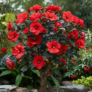 Гибискус Миднайт Роуз купить по цене от 269р. в интернет-магазине «Посадика» с доставкой почтой в в Гусеве и по всей России – [изображение №1].